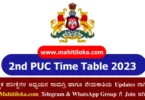 2nd PUC Time Table 2023 Karnataka
