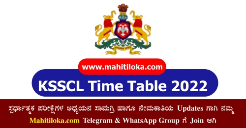 KSSCL Exam Time Table 2022